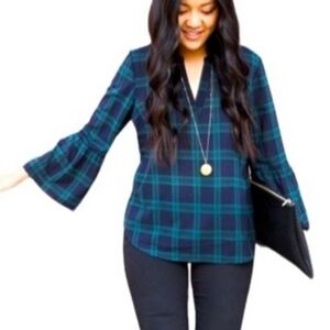 J.Crew Plaid Blouse - Small